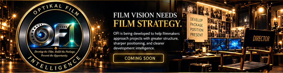 OFI — Optikal Film Intelligence. FILM VISION NEEDS FILM STRATEGY. OFI is being developed to help filmmakers approach projects with greater structure, sharper positioning, and clearer development intelligence. COMING SOON
